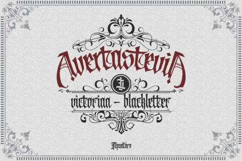 维多利亚时代暗黑风纹身哥特英文字体 ilhamtaro - Avertastevia