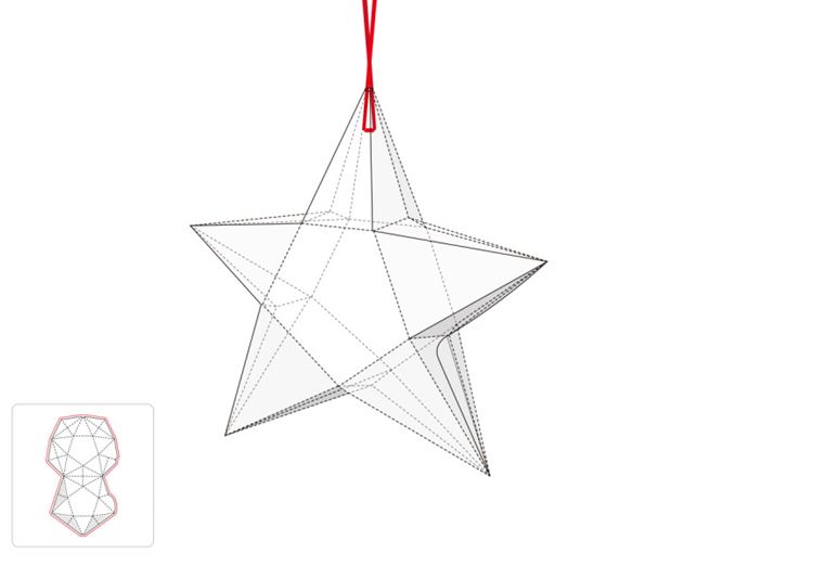 红色挂绳五角星模切图模图EPS源文件