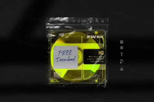 复古老物件mini光盘盒包装设计贴图样机模板 MINI DISC MOCKUP