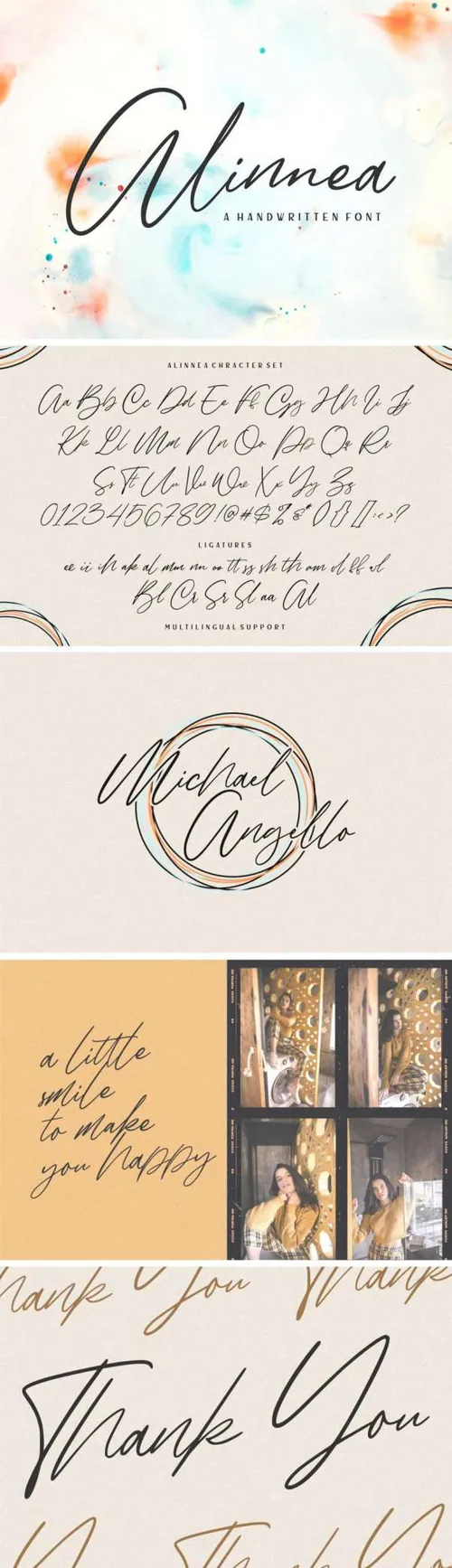 手写字体 天然签名字体 Alinnea Handwritten Font