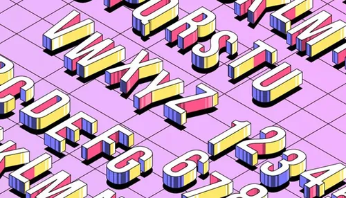 卡通透视效果文字模板Cartoon Vector Text