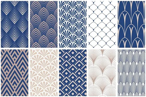 40款日系几何图案无缝背景素材 Art Deco Seaml