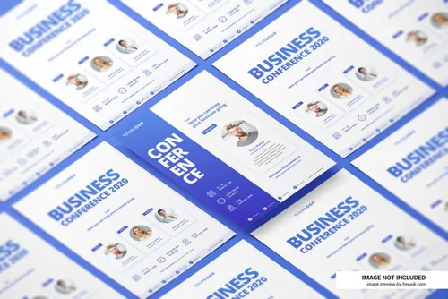 2.5D视角创意简历传单海报平铺设计展示样机PSD模板 Creative resume or flyer mockup