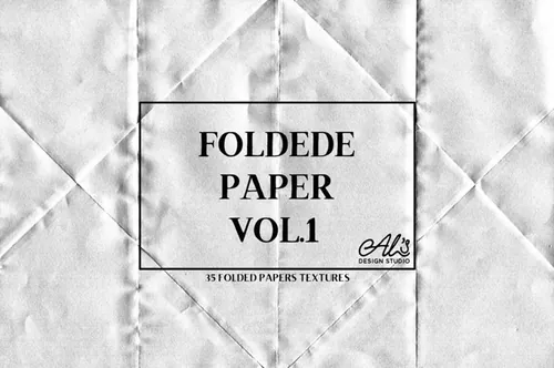 真实折痕褶皱纸张纹理背景素材合辑 Foldede Paper