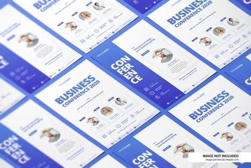 2.5D视角创意简历传单海报平铺设计展示样机PSD模板 Creative resume or flyer mockup