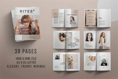 一款清爽大气的多功能杂志ID模版 RITES MAGAZINE