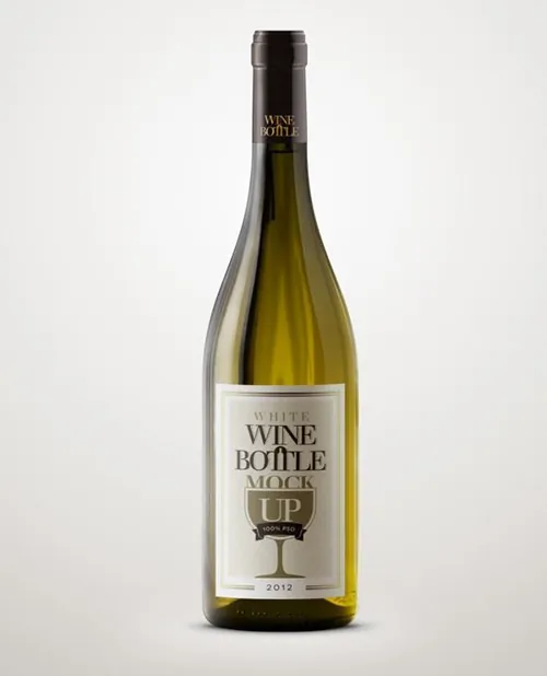 葡萄酒/鸡尾酒酒瓶包装样机 Psd White Wine Bottle Mockup