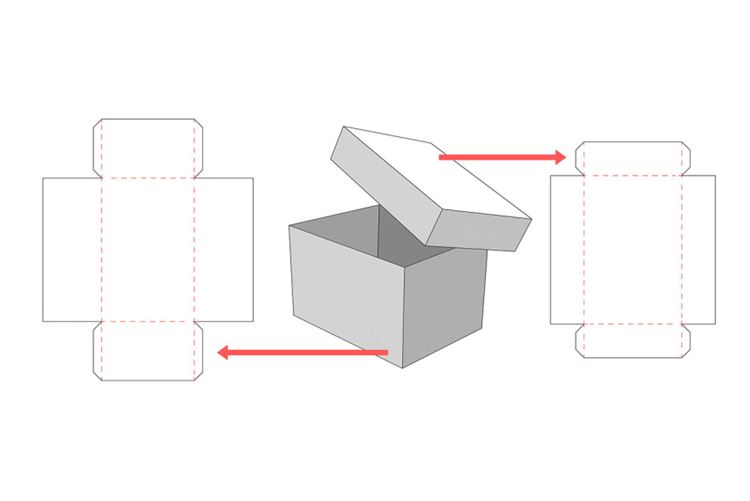 包装设计模切图刀模图EPS矢量模板 Box cut out template , die cut template design