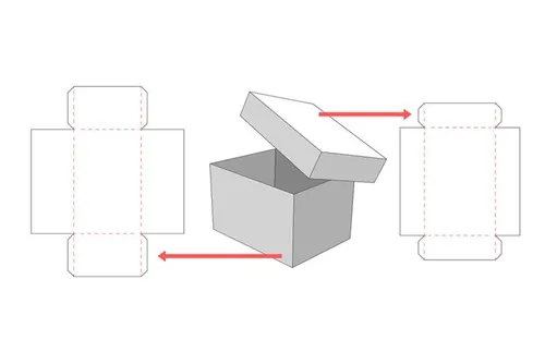 包装设计模切图刀模图EPS矢量模板 Box cut out template , die cut template design