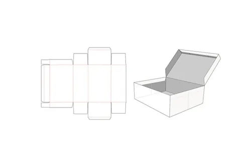 包装设计模切图刀模图EPS矢量模板 Box cut out template , die cut template design