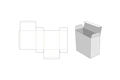 包装设计模切图刀模图EPS矢量模板 Box cut out template , die cut template design