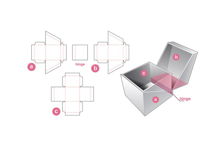 包装设计模切图刀模图EPS矢量模板 Box cut out template , die cut template design