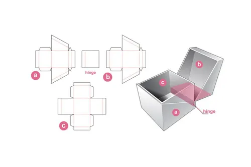 包装设计模切图刀模图EPS矢量模板 Box cut out template , die cut template design