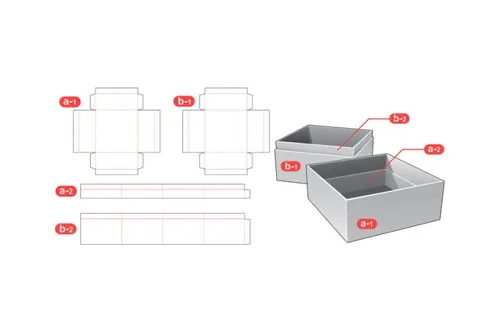 包装设计模切图刀模图EPS矢量模板 Box cut out template , die cut template design