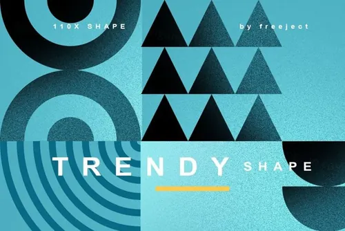 潮流复古未来派几何装饰形状设计素材 110 Trendy S