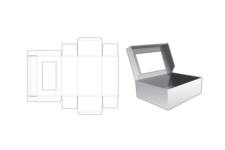 包装设计模切图刀模图EPS矢量模板 Box cut out template , die cut template design