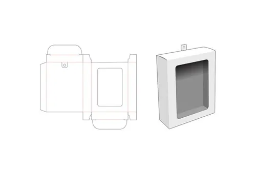 包装设计模切图刀模图EPS矢量模板 Box cut out template , die cut template design