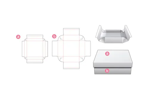包装设计模切图刀模图EPS矢量模板 Box cut out template , die cut template design
