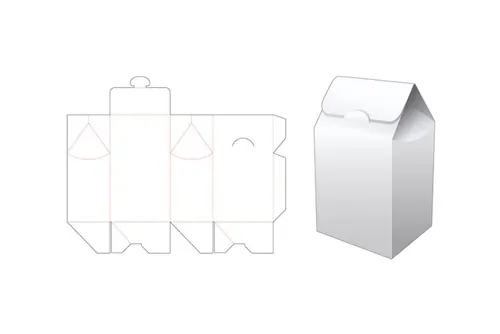 包装设计模切图刀模图EPS矢量模板 Box cut out template , die cut template design