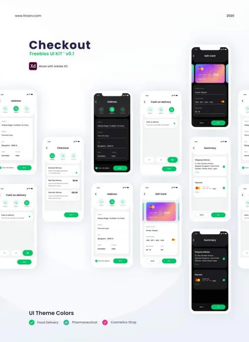 移动电商支付UI界面设计素材 Checkout UI Kit For