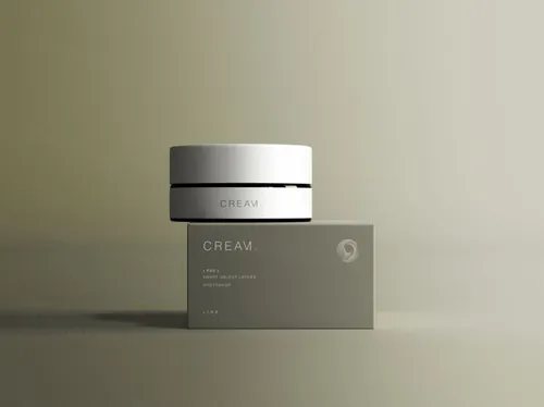 带盒子的奶油罐化妆品包装设计贴图样机模板 Cream Jar with Box Mockup
