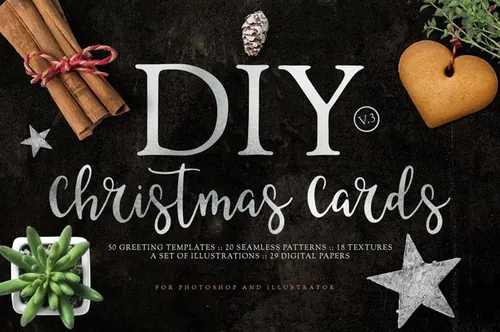圣诞主题DIY贺卡请柬设计素材 DIY-Christmas-