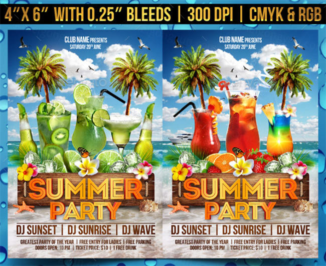 夏季促销海报Summer Party Flyer Template