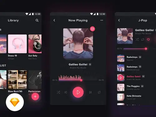 .sketch Miumiusic App 每日UI源文件分享 Daily UI #255