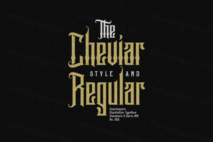 复古饮料标签纹身理发店标志英文哥特字体 Ilhamtaro - Avartequero