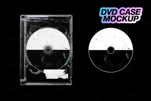 潮流仿旧做旧艺术DVD光碟光盘盒电影音乐封面设计样机模板 DVD Case Mockup