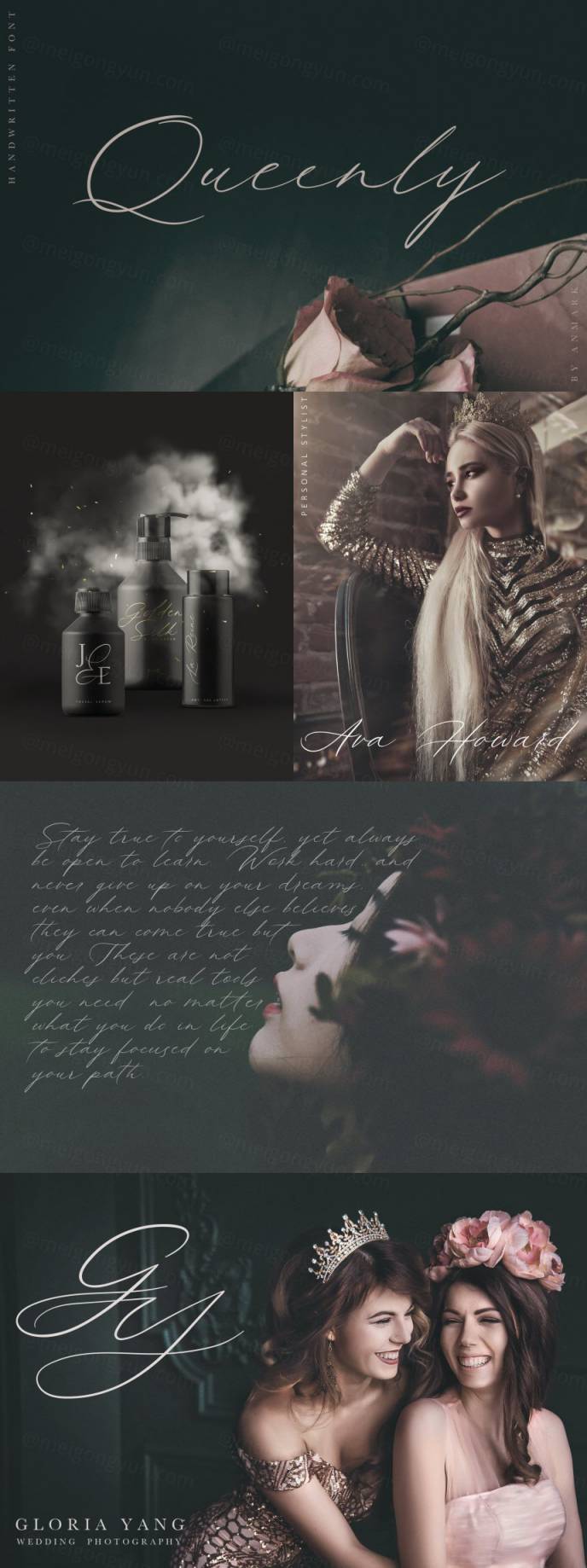 优雅的女性手写英文字体 Queenly. Handwritten Font