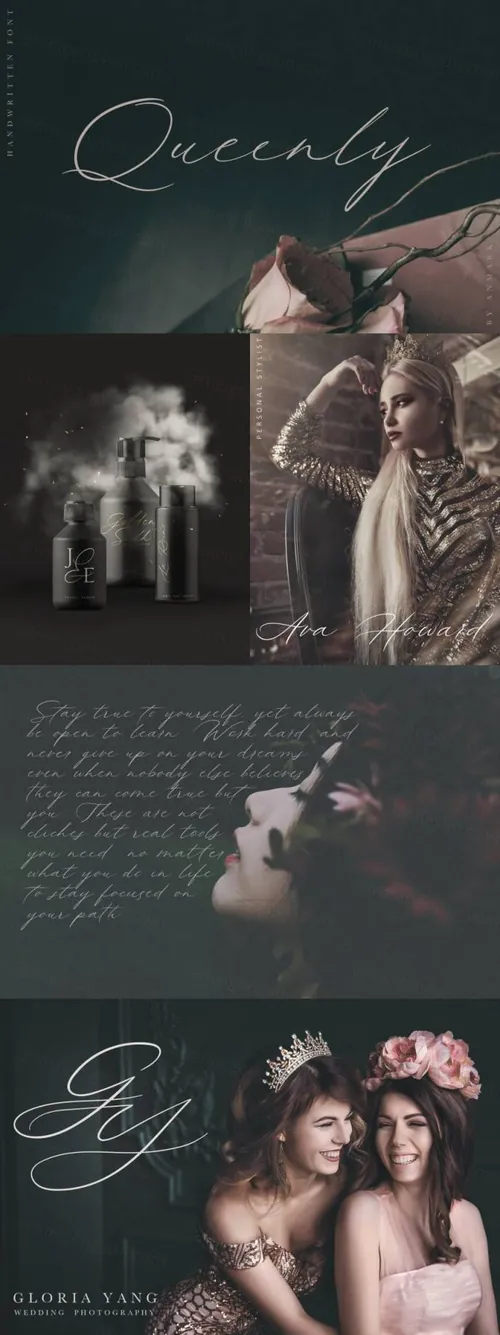 优雅的女性手写英文字体 Queenly. Handwritten Font