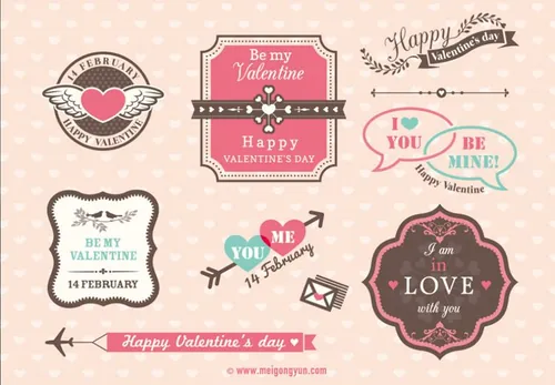 情人节元素矢量素材Valentine\'s Day