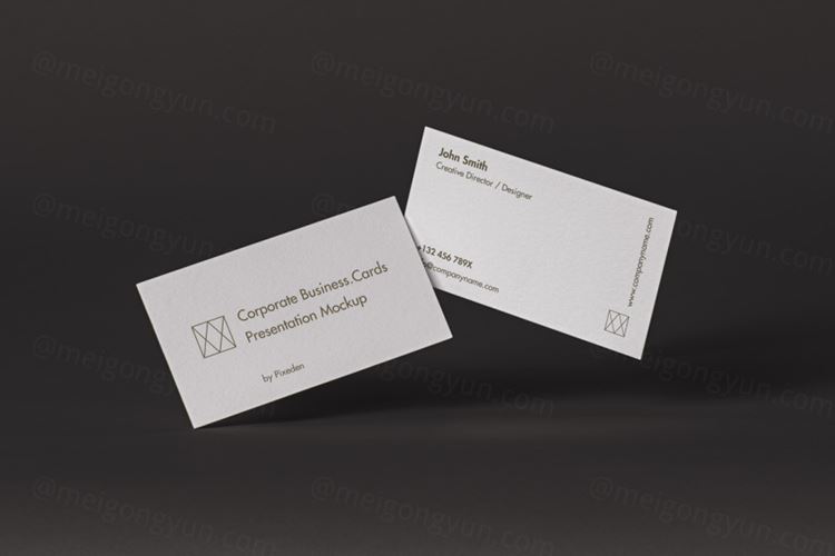 经典名片设计贴图展示样机模板 Corporate Psd B