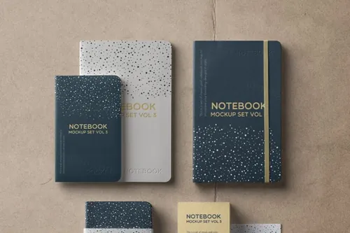 一套完整的高质量的psd笔记本样机 Psd Notebook Mockup Set Vol 3