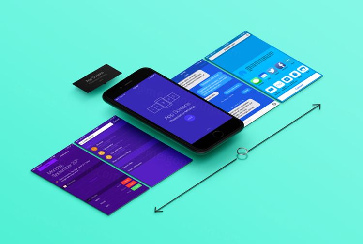 手机预览样机模板 Perspective App Screens Mock-Up 8