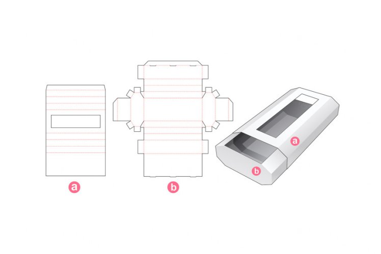 包装设计模切图刀模图EPS矢量模板 Box cut out template , die cut template design