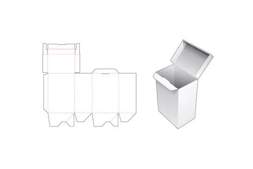 包装设计模切图刀模图EPS矢量模板 Box cut out template , die cut template design