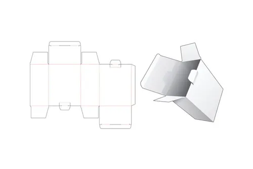 包装设计模切图刀模图EPS矢量模板 Box cut out template , die cut template design
