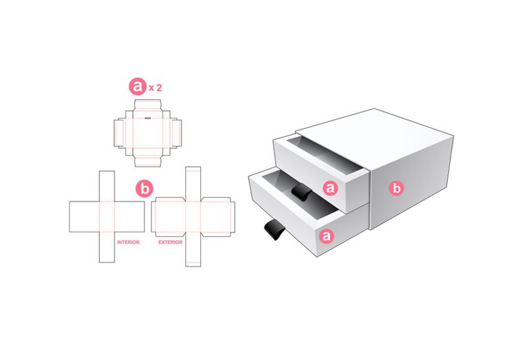 包装设计模切图刀模图EPS矢量模板 Box cut out template , die cut template design