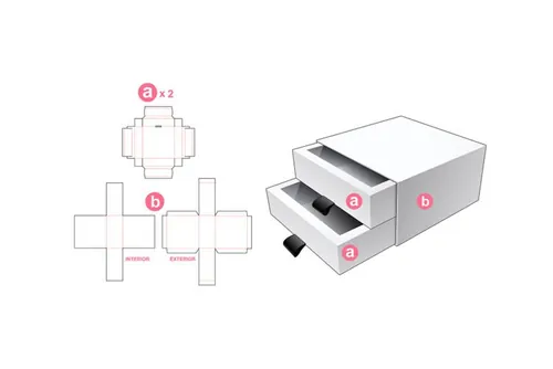 包装设计模切图刀模图EPS矢量模板 Box cut out template , die cut template design