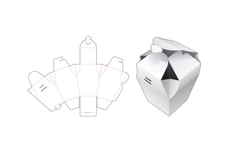 包装设计模切图刀模图EPS矢量模板 Box cut out template , die cut template design