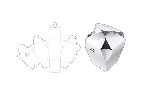 包装设计模切图刀模图EPS矢量模板 Box cut out template , die cut template design