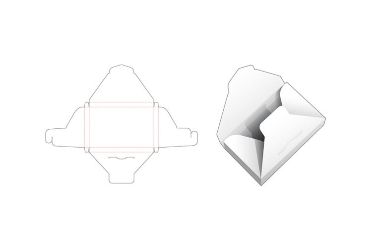 包装设计模切图刀模图EPS矢量模板 Box cut out template , die cut template design
