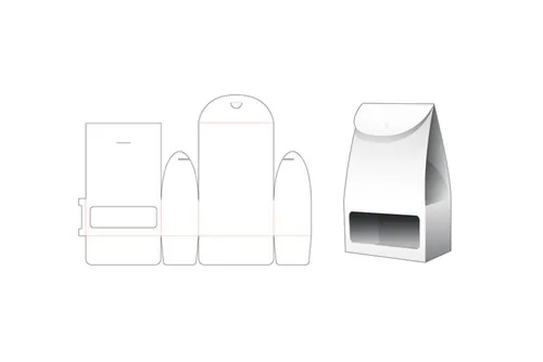 包装设计模切图刀模图EPS矢量模板 Box cut out template , die cut template design