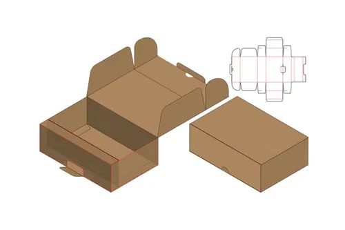 包装设计模切图刀模图EPS矢量模板 Box cut out template , die cut template design