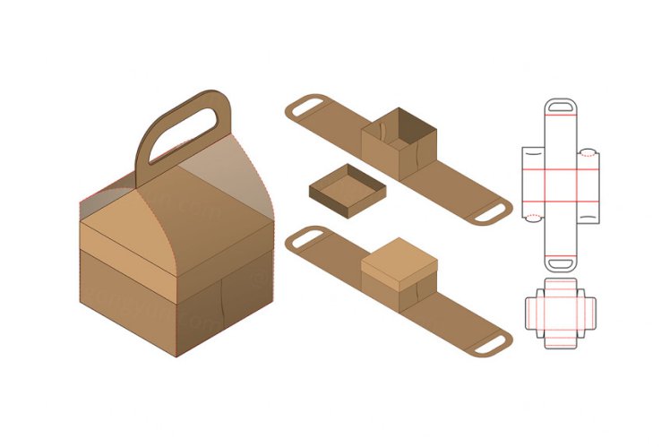 包装设计模切图刀模图EPS矢量模板 Box cut out template , die cut template design