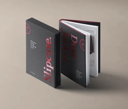 一个立式透视psd滑套书本样机 Psd Slipcase Book Mockup Vol5