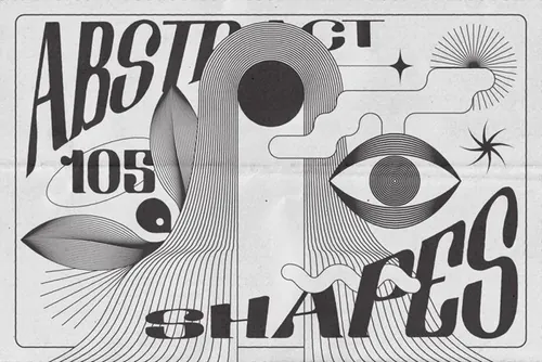 现代波西米亚抽象几何形状EPS矢量插画设计素材 Abstra