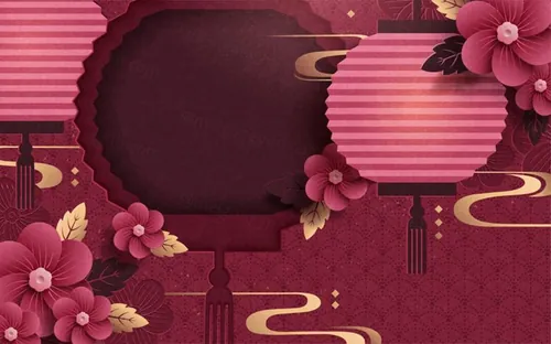 农历新年剪纸艺术祥云装饰红色背景中国风元素新年传统横幅矢量背景素材